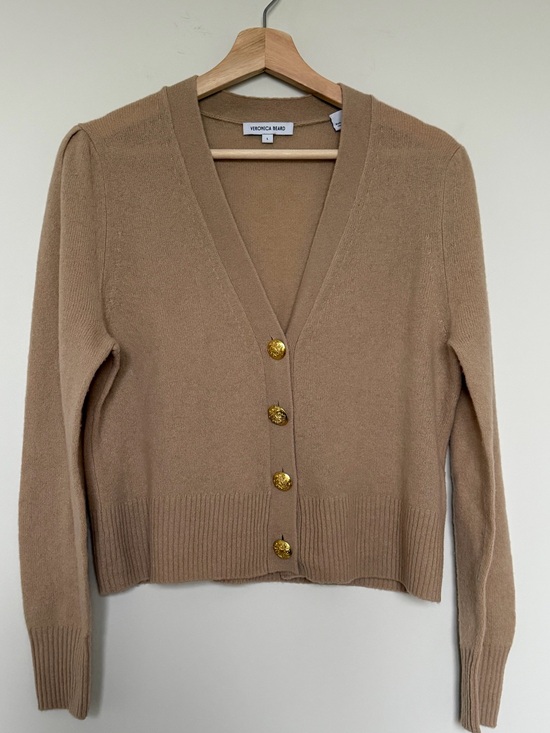 Veronica Beard Sweaters - 100% Cashmere Veronica Beard Camel V-Neck Button Cardigan